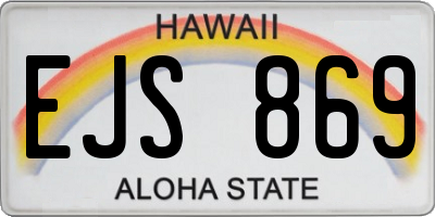 HI license plate EJS869