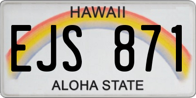 HI license plate EJS871