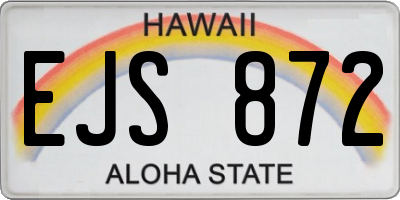 HI license plate EJS872