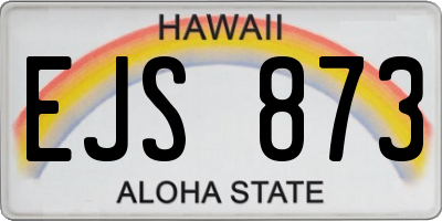 HI license plate EJS873