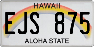 HI license plate EJS875