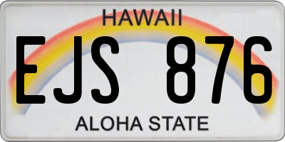 HI license plate EJS876