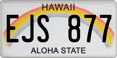 HI license plate EJS877