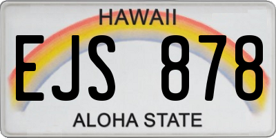 HI license plate EJS878