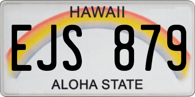 HI license plate EJS879