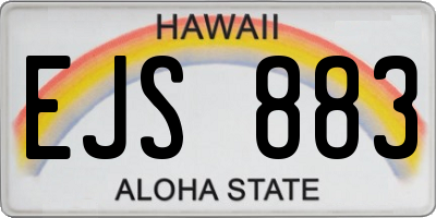 HI license plate EJS883