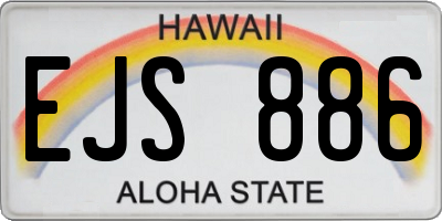 HI license plate EJS886