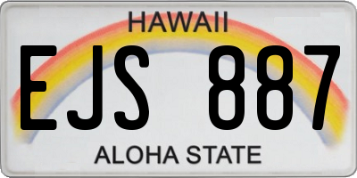 HI license plate EJS887
