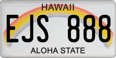 HI license plate EJS888