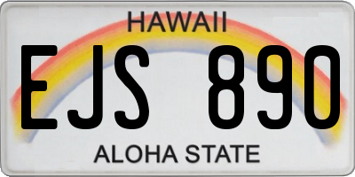 HI license plate EJS890