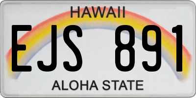 HI license plate EJS891