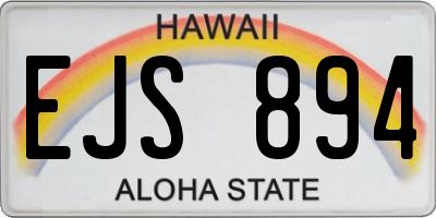 HI license plate EJS894