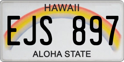 HI license plate EJS897