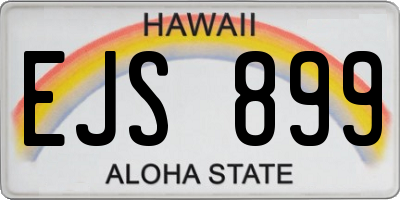 HI license plate EJS899