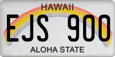 HI license plate EJS900