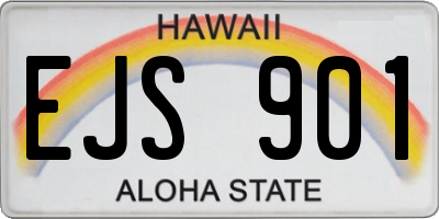 HI license plate EJS901