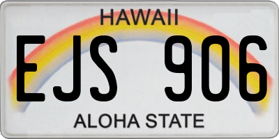 HI license plate EJS906