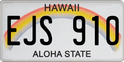 HI license plate EJS910