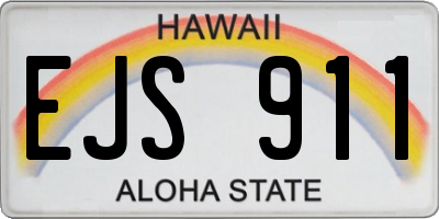 HI license plate EJS911