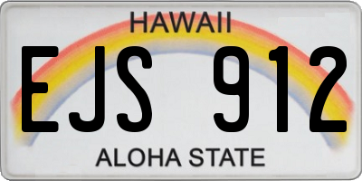 HI license plate EJS912