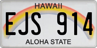 HI license plate EJS914