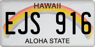 HI license plate EJS916