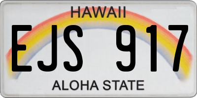 HI license plate EJS917