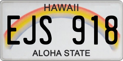 HI license plate EJS918