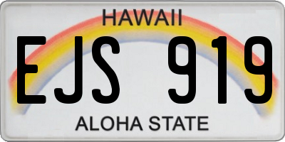 HI license plate EJS919
