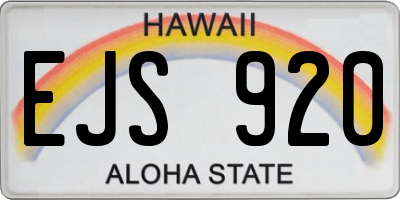 HI license plate EJS920