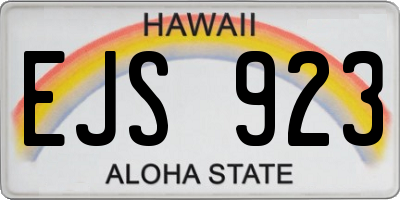 HI license plate EJS923