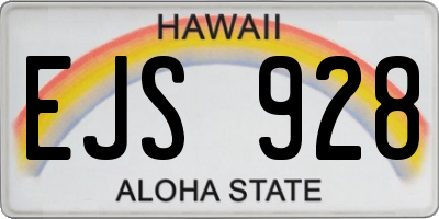 HI license plate EJS928