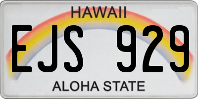 HI license plate EJS929
