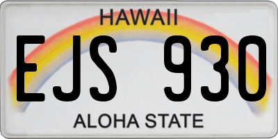 HI license plate EJS930