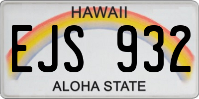 HI license plate EJS932