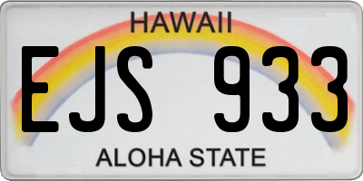 HI license plate EJS933
