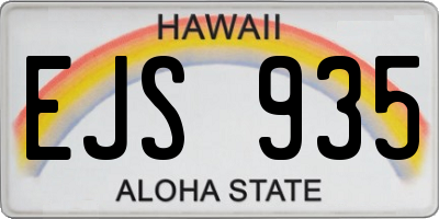 HI license plate EJS935