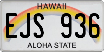 HI license plate EJS936