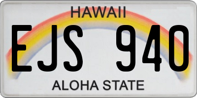 HI license plate EJS940