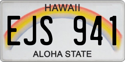 HI license plate EJS941