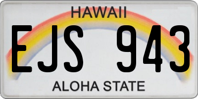 HI license plate EJS943