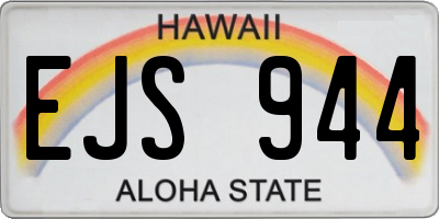 HI license plate EJS944
