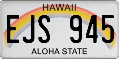 HI license plate EJS945