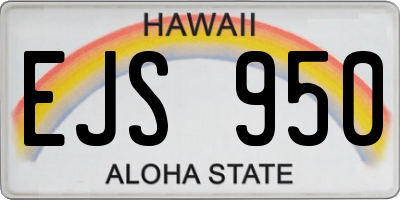 HI license plate EJS950