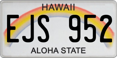 HI license plate EJS952
