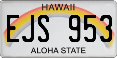 HI license plate EJS953