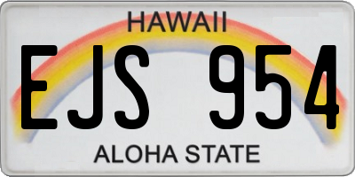 HI license plate EJS954