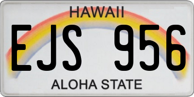 HI license plate EJS956