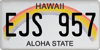HI license plate EJS957