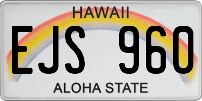 HI license plate EJS960
